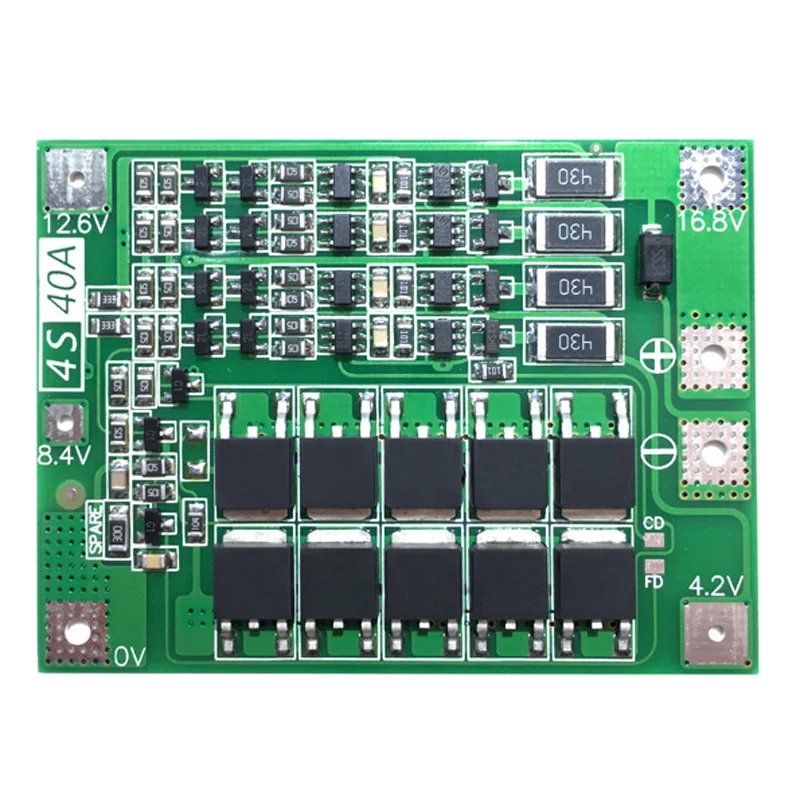 4S 40A 18650 Li-ion Battery BMS Protection Board With Balance For Electric Drill Sprayer LED light Integrated Circuits Mayitr