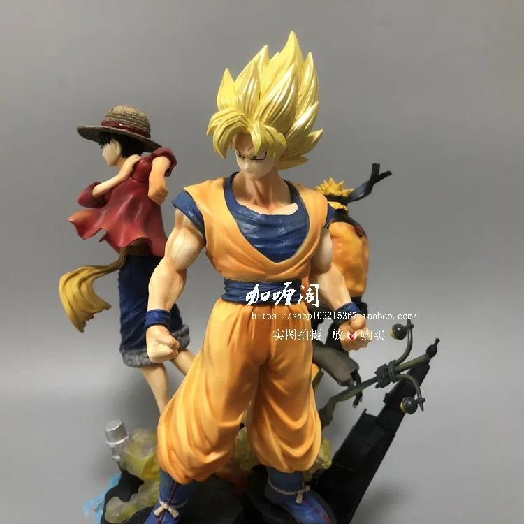 

Vogue One Piece Luffy Dragon Ball Son Goku Uzumaki Naruto Game Anime JUMP Statue 18cm Figure Model Toys Collector