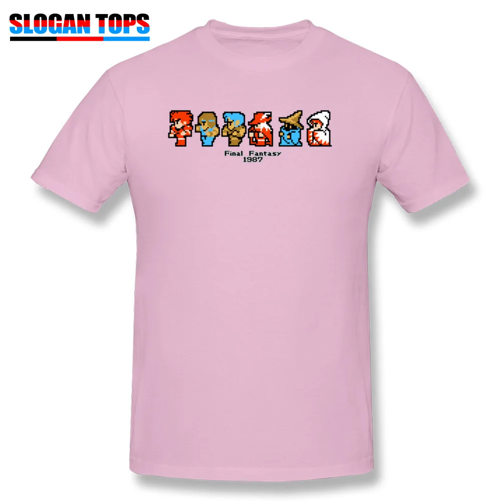 Final Fantasy I Cast 30651 Group NEW YEAR DAY Pure Cotton O Neck Men's Tees Geek Tee Shirt 2018 Newest Short Sleeve T Shirts Final Fantasy I Cast 30651 pink