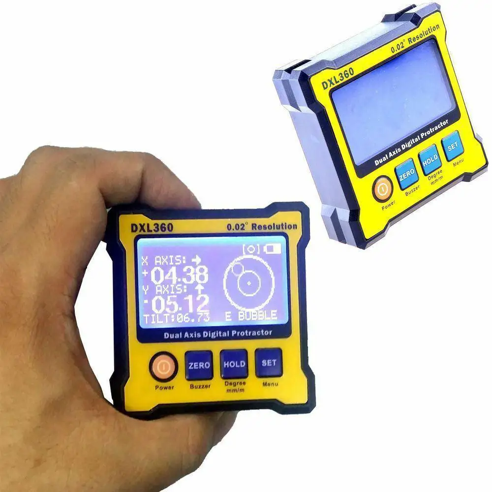 

Adeeing Dual Axis Angle Sensor Meter DXL360 Digital Protractor Inclinometer Level Box EU /US specification