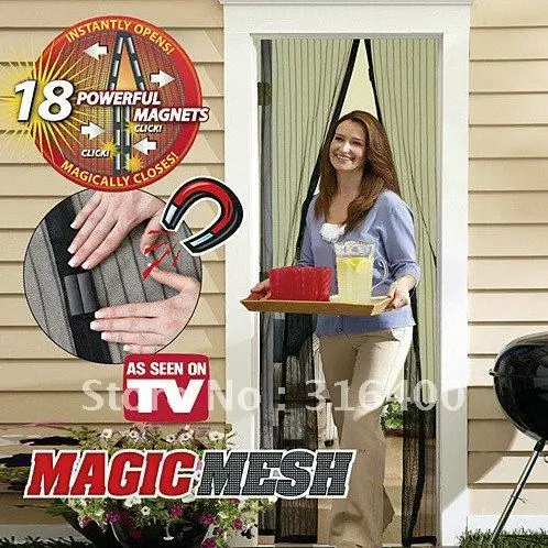 Free shipping !! Magic Mesh The fast&ampeasy way to keep fresh air in &amp bugs out ! 60pcs/lot | Дом и сад
