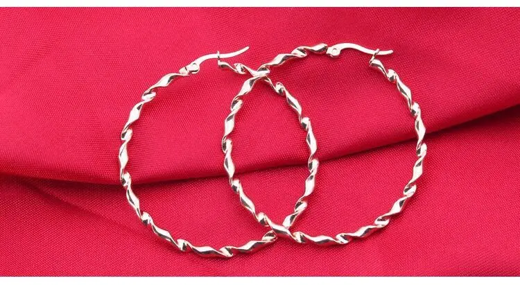 MxGxFam титана стали Твист круг серьги кольца(1 пара) ювелирные изделия для мужчин женщин 18 К/черный/белый цвет золота