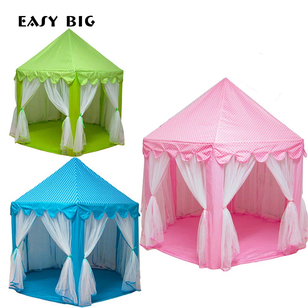 EASY BIG Six Angle Princess Castle Gauze Toy Tents House Girl Children Large Indoor Toy Game