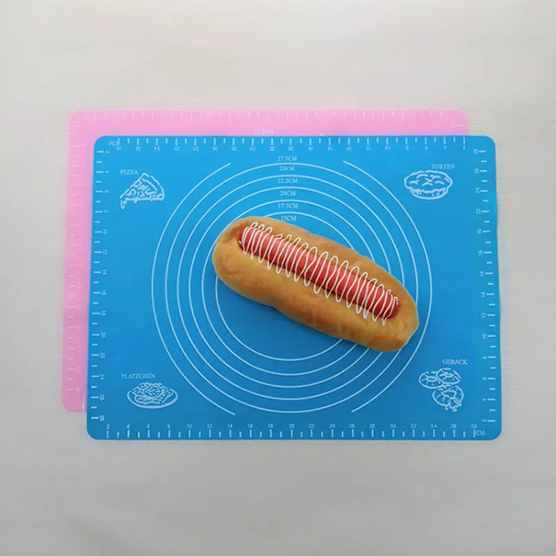 

40*30cm Flour Table Sheet Kitchen Tools Silicone Mat Non-stick Rolling Dough Liner Pad Baking Accessories Heat-resistant 1Pcs
