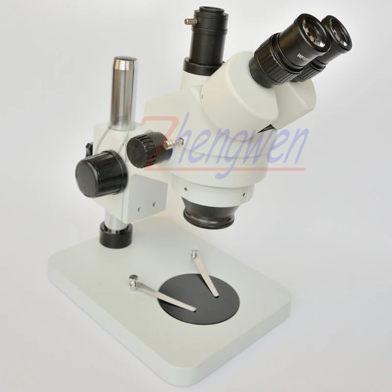 Free Shipping!! 7X 45X Table Pillar Stand Zoom Magnification Trinocular