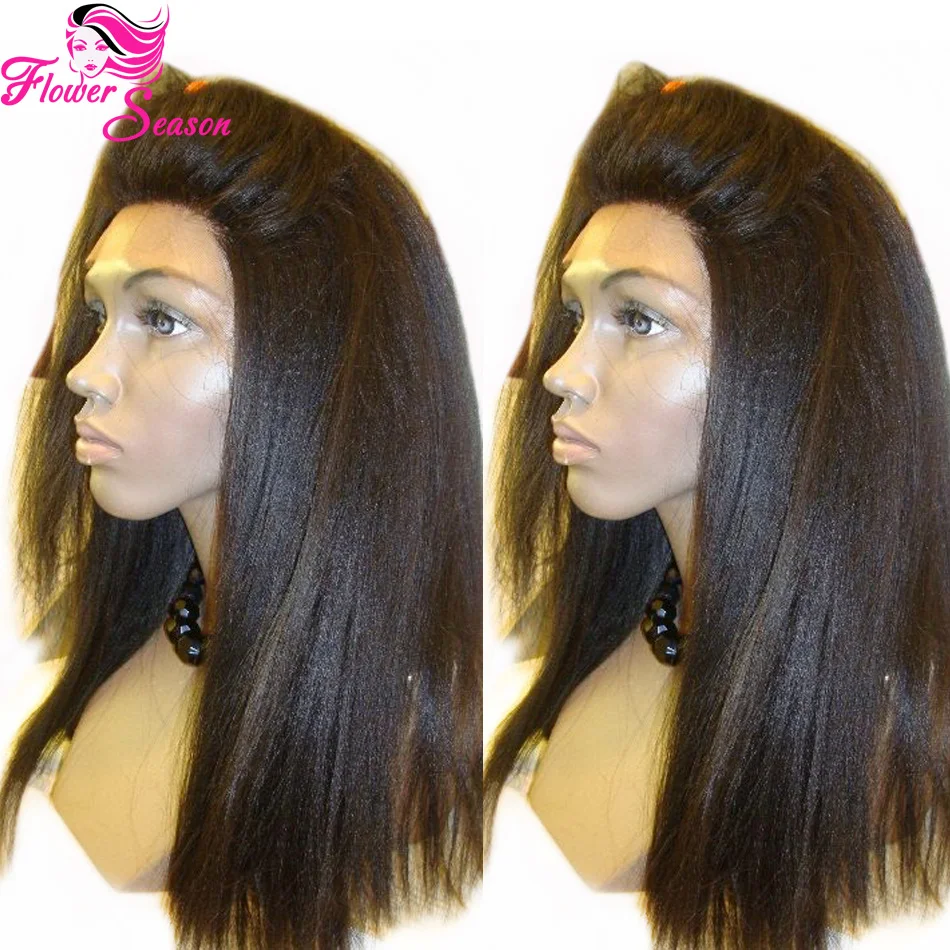 

150 Density Virgin Light Yaki Lace Front Wig Human Hair Malaysian Light Yaki Lace Front Wig With Baby Hair Natural Hairline