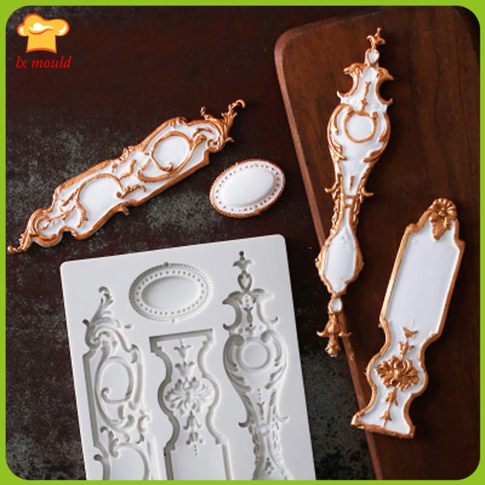 Fondant retro border mold gem mold frame pattern retro European