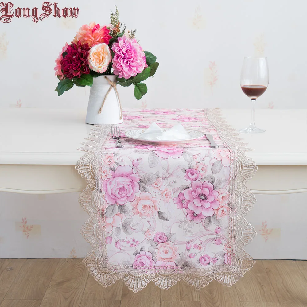 

Longshow Home Hotel Banquet 40x90cm 40x120cm Soft Jacquard Damask Plushed Cloth Table Runner For Wedding Party