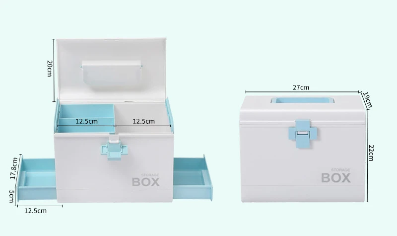 Домашняя аптечка, многофункциональная пластиковая коробка для хранения лекарств, Caja Almacenamiento Organizador Caja