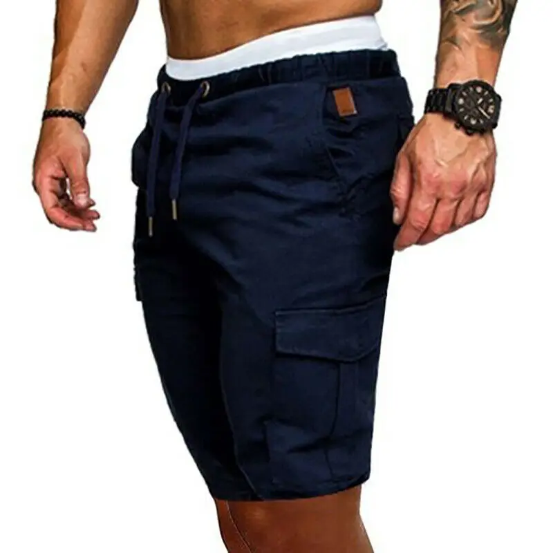 Hot Mens Summer Shorts Casual Solid Pocket Gym Sport Running Workout Cargo Pants Jogger Trousers 2019 5