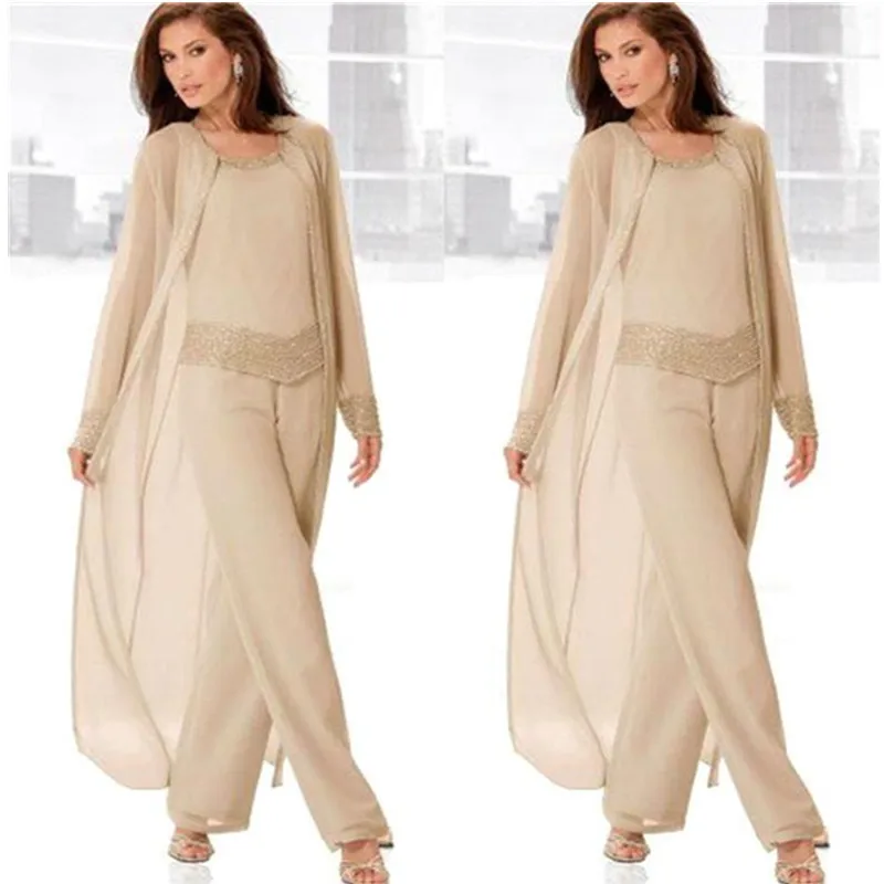 

Vestidos De Madrina 2019 Chiffon Plus Size Mother of The Bride Pant Suit Elegant Formal Mother of the Groom Dress with Jacket