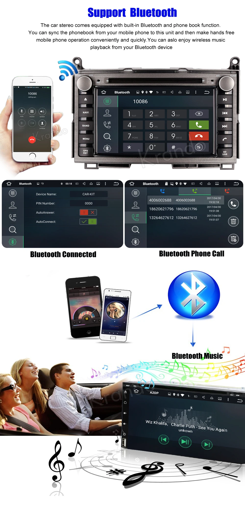 Krando toyota venza android car radio gps dvd player navigation system (4)