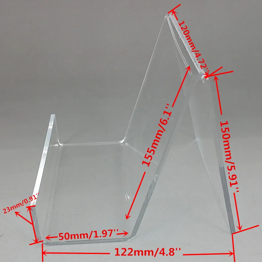 Акрил T3mm W12cm кошелек сумка Iphone книга Дисплей Держатели Стоек стоит один ярус Guesset 50 мм 200 шт. высокое качество