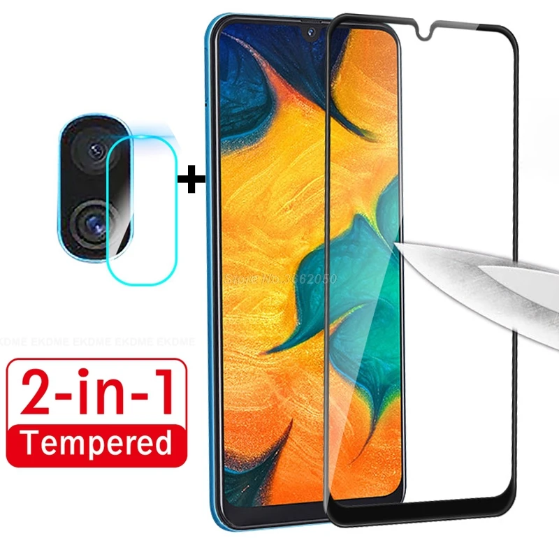 2 в 1 9D полноэкранное защитное закаленное стекло для Samsung Galaxy A30 A50 A20 A70 защита