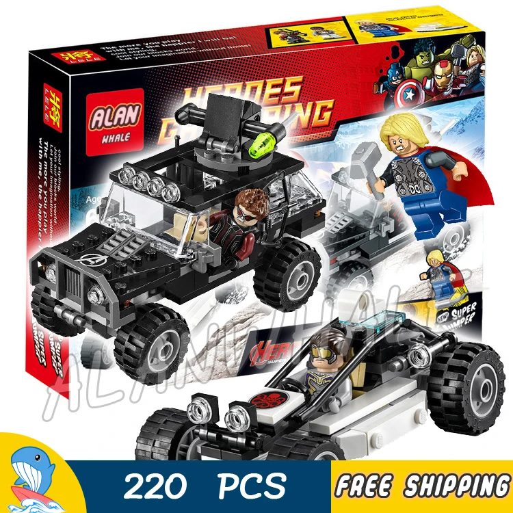 

220pcs Super heroes Avengers Hydra Showdown Thor Hawkeye Off Roader 79083 Model Building Blocks Toys Bricks Compatible with Lego