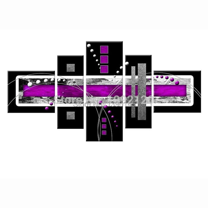 

Handmade Painting Pictures For Bedroom Paintings On Canvas Home Decorative Picture Modern Abstract Wall Art Purple Black Grey