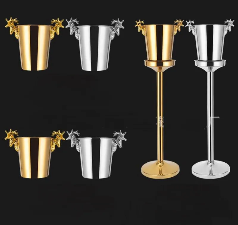 Stainless steel Elk Deer ice bucket ice rack set luxury ice rack with
