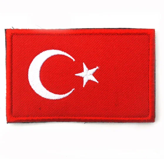 Азиатский Израиль, Япония, Сингапур, Турция, Индия, индонезийский, Камбоджа, Катар, Оман, ОАЭ, Ираком, Северной Кореей, флагом, вышивкой, нашивками - Цвет: Turkey