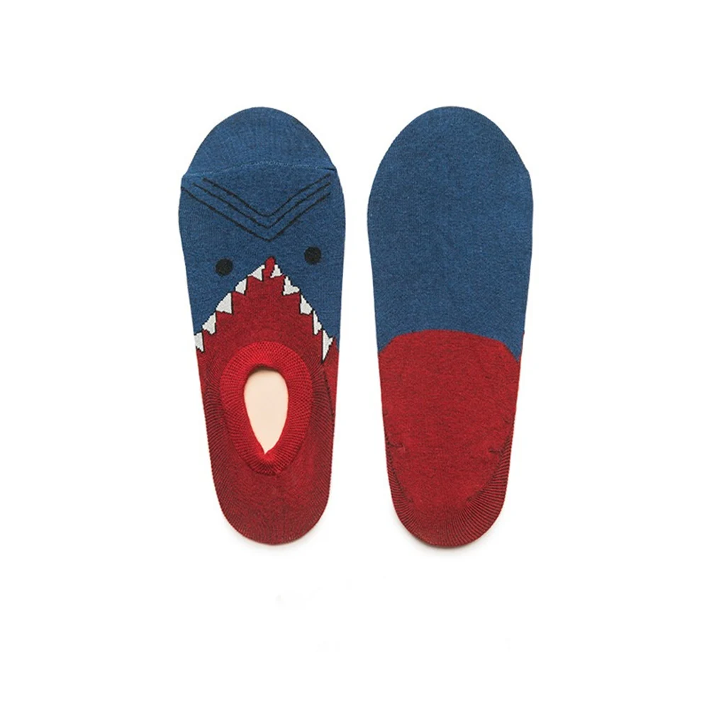Мужские весенние и летние хлопковые носки-башмачки модные трендовые спортивные носки цифровые буквы Мультяшные животные счастливые