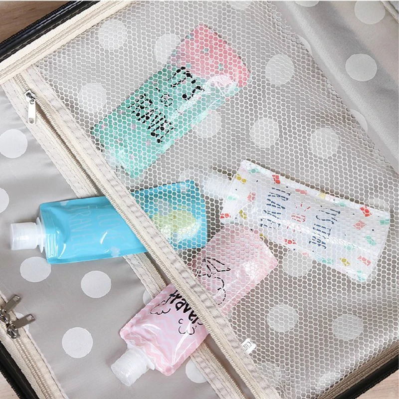 4Pcs Folding Lotion Separating Storage Bag Travel Business Emulsion Packing Bag Portable Shampoo Bottle Squeeze Makeup Container images - 6