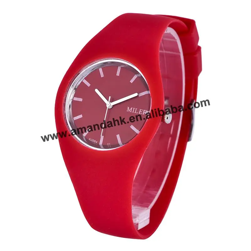 100 шт./лот, Популярные кварцевые часы MILER с силиконовым каучуком, популярные часы для женщин, мужчин, студентов, повседневные часы