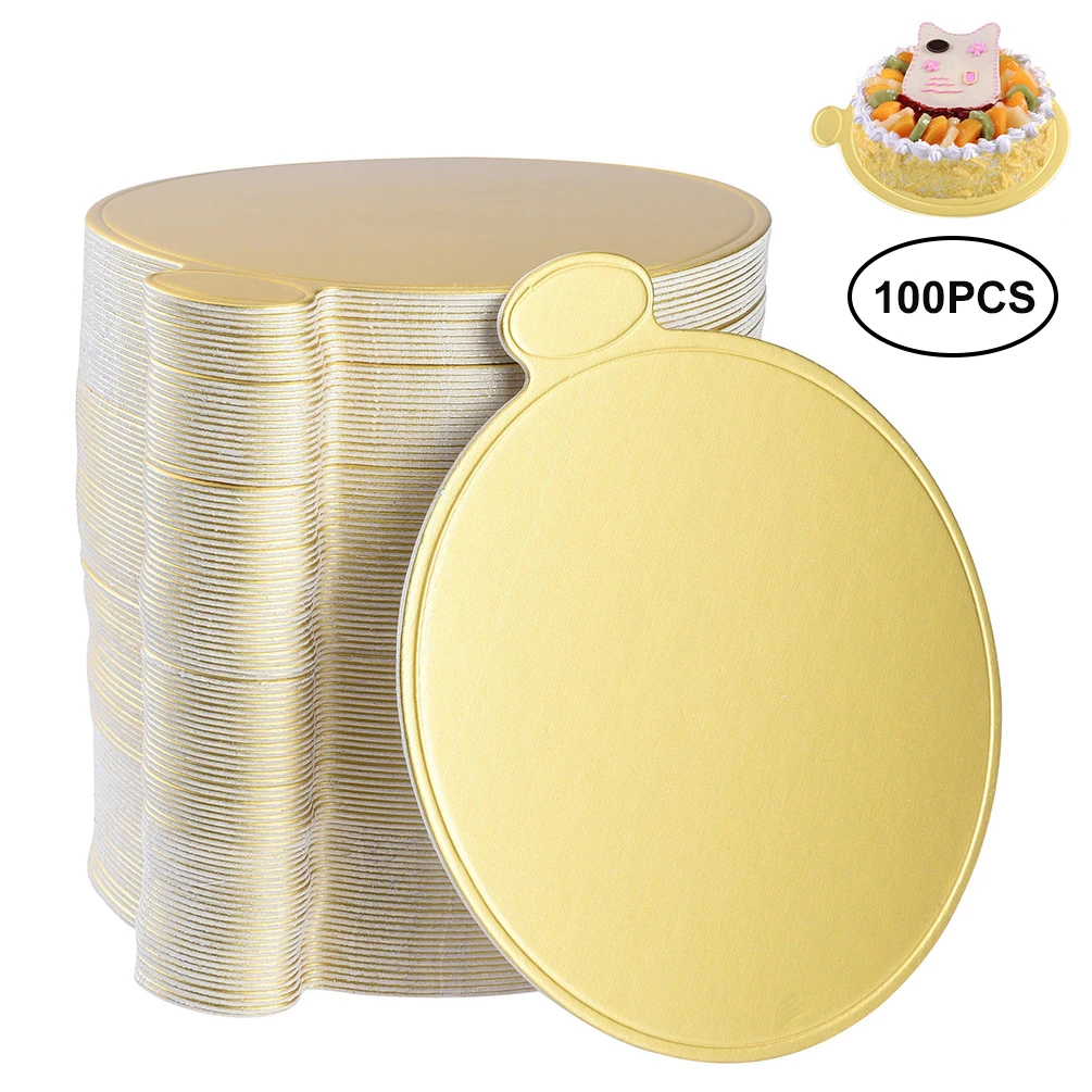 

100Pcs Round Cake Base Disposable Paper Coasters Practical Cupcake Board Portable Serve Bases for Cupcake Mousse Cup