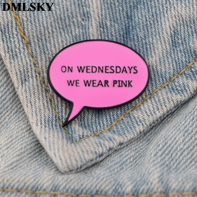 

DMLSKY Mean Girls ON WEDNESDAYS WE WEAR PINK Pin Enamel Pins and Brooches Lapel Pin Backpack Bags Badge M3703