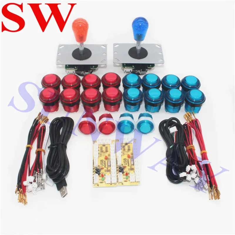 

Arcade Kits Zero Delay DIY Arcade Part kit USB Encoder Control for Rapsberry Pi and PC with Arcade LED Button and Joystick