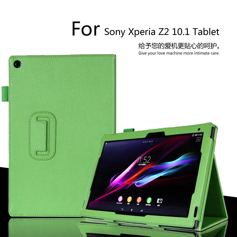 Для sony Xperia Z2 10,1 дюймов чехол для планшета личи из искусственной кожи чехол для sony Z2 Планшет тонкий складной чехол