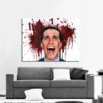

TOP art --Movie American Psycho Christian Bale - oil PAINTING -100% handpainted WORK-