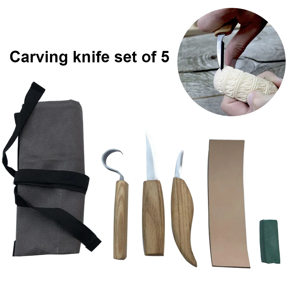 

5Pcs Woodcarving Cutter Set DIY Hand Chisel Chip Knives Woodworking Hand Tools @LS FE28