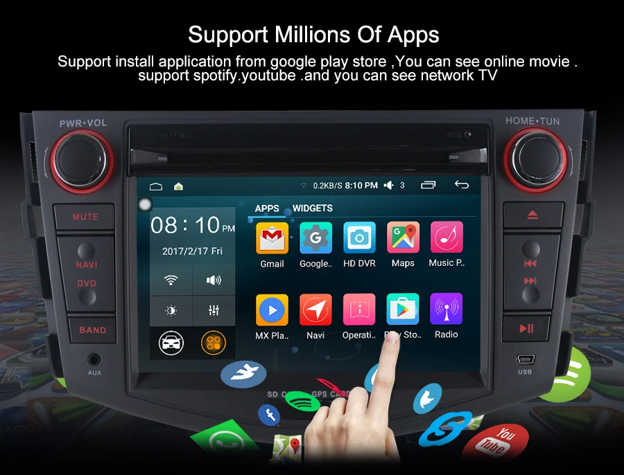 Perfect 7" 2GB Ram 2Din Android 6.0 Quad Core Head Unit For Toyota RAV4 Radio HD TV 3G/4G Network Multimedia Player Wifi GPS Navigation 7