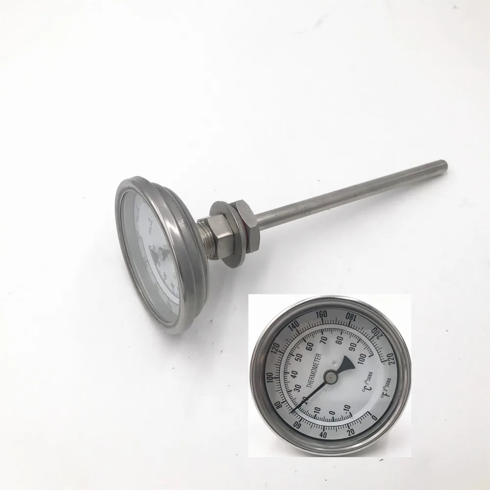 

New br 19cmL Kettle Thermowell and Thermometer with Lock Nut Weldless Bulkhead Kit, Stainless Steel 304, 1/2"NPT