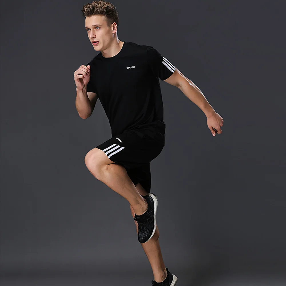 

BINTUOSHI Men's Running Sets Soccer Jerseys Sports Basketball Kit Clothing Fitness Set Breathable Quick-Dry Gym Jogging Suit