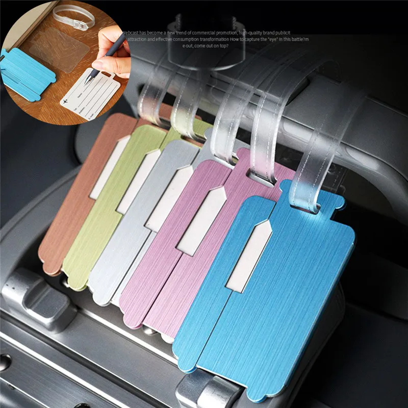 

High Quality Stylish Aluminium Alloy Travel Accessories Luggage Bag Tag Practical Name Address ID Label Suitcase Luggage Tags