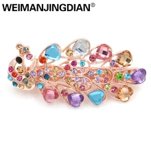 WEIMANJINGDIAN Кристалл Павлин заколки Свадебные украшения для волос для женщин или девочек в разных цветах