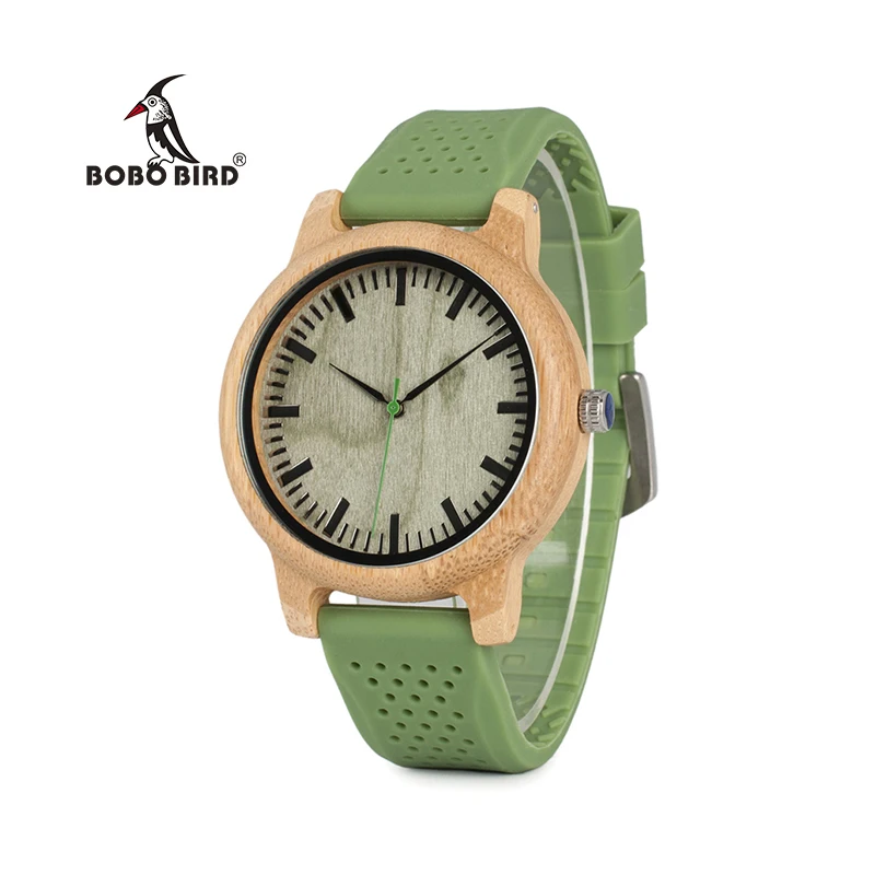 

BOBO BIRD Relogio Masculino Watches Women Brand Bamboo Men Watch Silicone Band Quartz Wristwatches relogio feminino W-B06