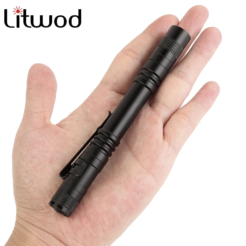 

Litwod Z90 1pcs PenLight Portable Mini LED Flashlight Torch Q5 Flash Light Hugsby XP-2 600LM Camping Lamp use AAA battery