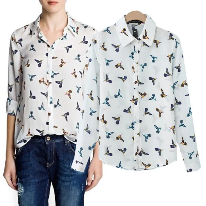 Chemise oiseaux femme Clearance