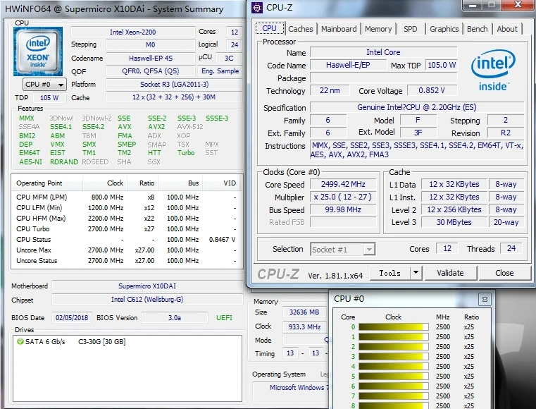 Оригинальный процессор Intel ЦП Xeon ES version e5 v3 QFSA E5 2670V3 2 20 ГГц 30M 12 CORES 22NM 2670V3|e5-2670 v3|intel