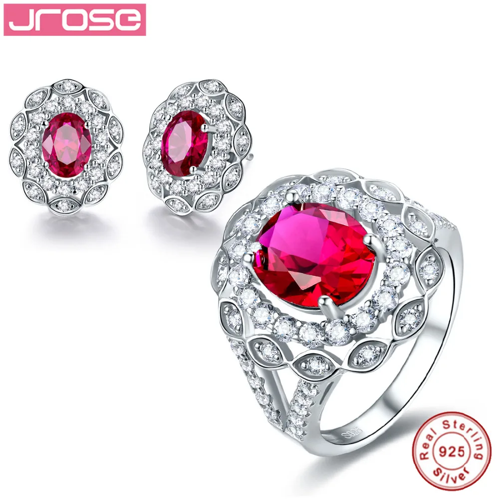 

Jrose noble wedding jewelry 100% authentic 925 pure silver standard class premiere engagement ring & Earrings