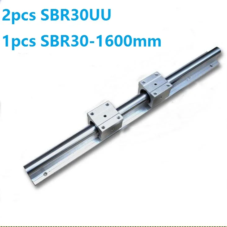1pcs SBR30 -L 1600mm support rail linear guide + 2pcs SBR30UU blocks for CNC parts | Обустройство дома