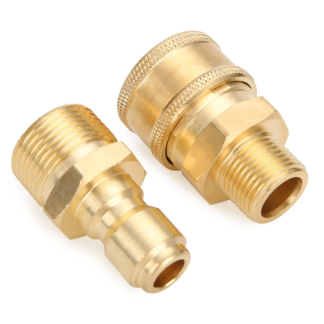 2pcs 14.8MM Quick Release Adapter Connecter Coupling 3/8 inch M22 Pressure Washer Adapter Garden Pressure Washer Watering Tool