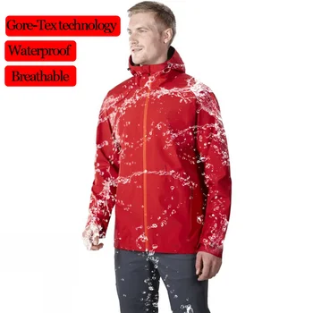 Waterproof Jacket Mens Raincoats Outdoor Hooded Lightweight Softshell Windproof Rain Jackets for Hiking Mountain Hunting Cycling spexcel 2018 lightweight cycling rain jacket waterproof technology 3 layer composite fabric commuting cycling jacket urban ride