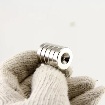 

10pcs 20x5mm with hole 4.5-9.6mm N50 Rare Earth Neodymium ring Magnet magnets Strong Round