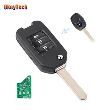 OkeyTech 433 МГц ID46 Электронный чип Флип складной 3 кнопки дистанционного ключа без выреза пустой клинок модифицированный брелок для Honda Accord 2008-2012
