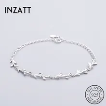INZATT, модный, настоящее 925 пробы, Серебряный растительный браслет с деревом, цепочка для женщин, Геометрическая, для девушек, летняя, металлическая цепочка, ювелирные изделия, вечерние, подарок