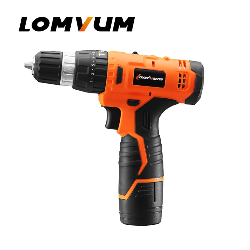 

LOMVUM 12V Cordless Electric Drill Woodworking Handheld Mini Drill Screwdriver Electric Tool Rechargable Battery Screwdriver
