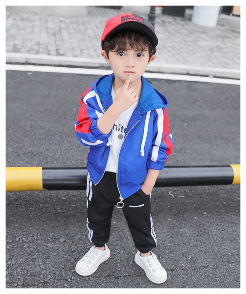  autumn pure color sport jacket for boys children casual hooded windbreaker outwear kids coat children clothing (5)