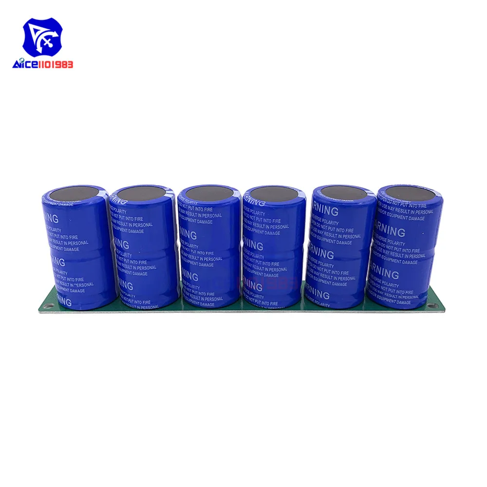 

6PCS/Set 2.7V 500F Farad Capacitor with Balancing Protection Board Single Row 16V 83F Super Farad Capacitor for Car